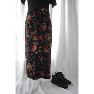 Black Floral Skirt